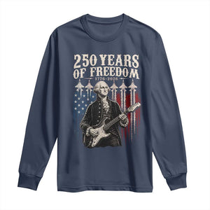George Washington Playing Guitar 250 Years of Freedom Long Sleeve Shirt
