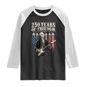 George Washington Playing Guitar 250 Years of Freedom Raglan Shirt