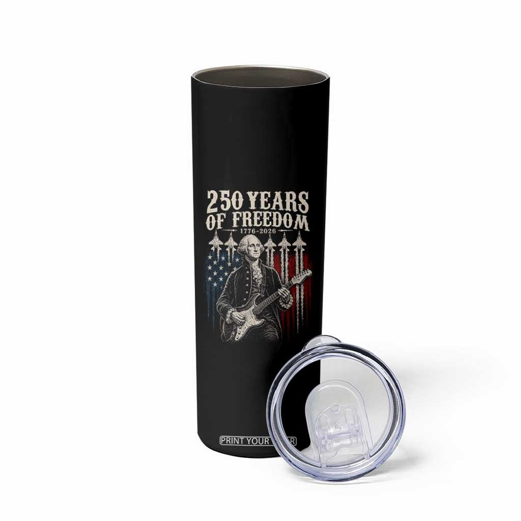 George Washington Playing Guitar 250 Years of Freedom Skinny Tumbler