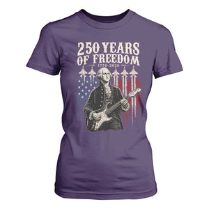 George Washington Playing Guitar 250 Years of Freedom T Shirt For Women