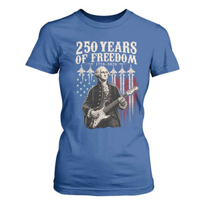 George Washington Playing Guitar 250 Years of Freedom T Shirt For Women