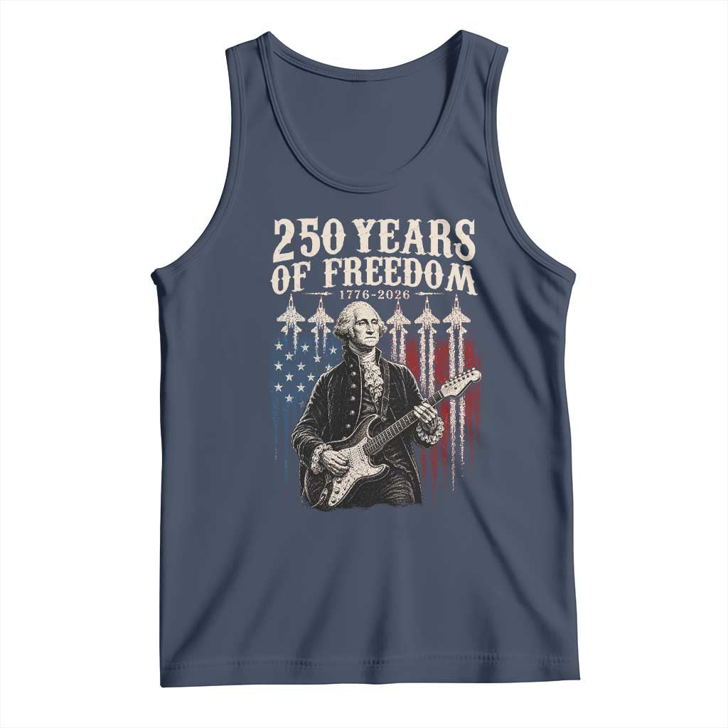 George Washington Playing Guitar 250 Years of Freedom Tank Top