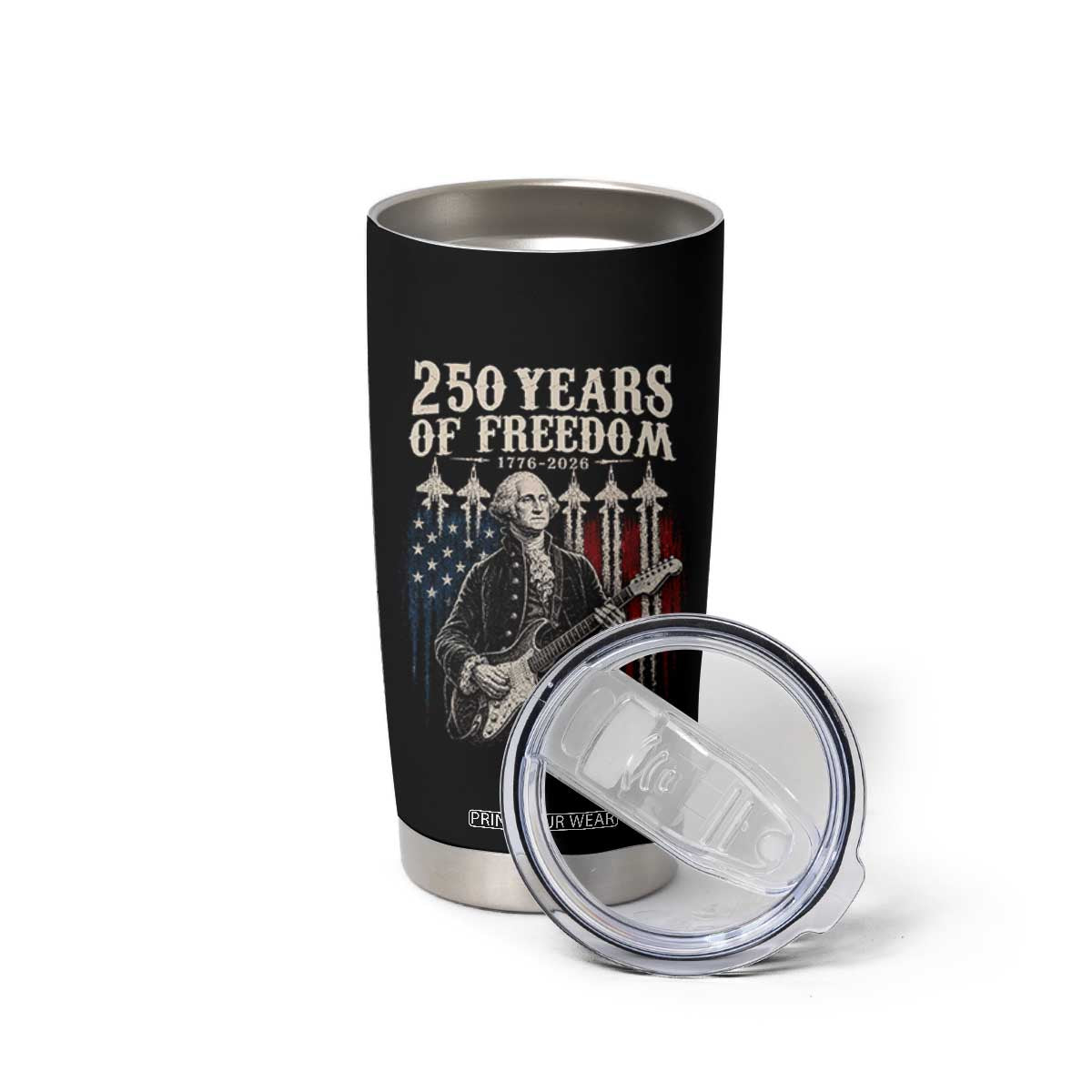 George Washington Playing Guitar 250 Years of Freedom Tumbler Cup