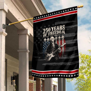 George Washington Playing Guitar 250 Years of Freedom Patriotic Garden Flag