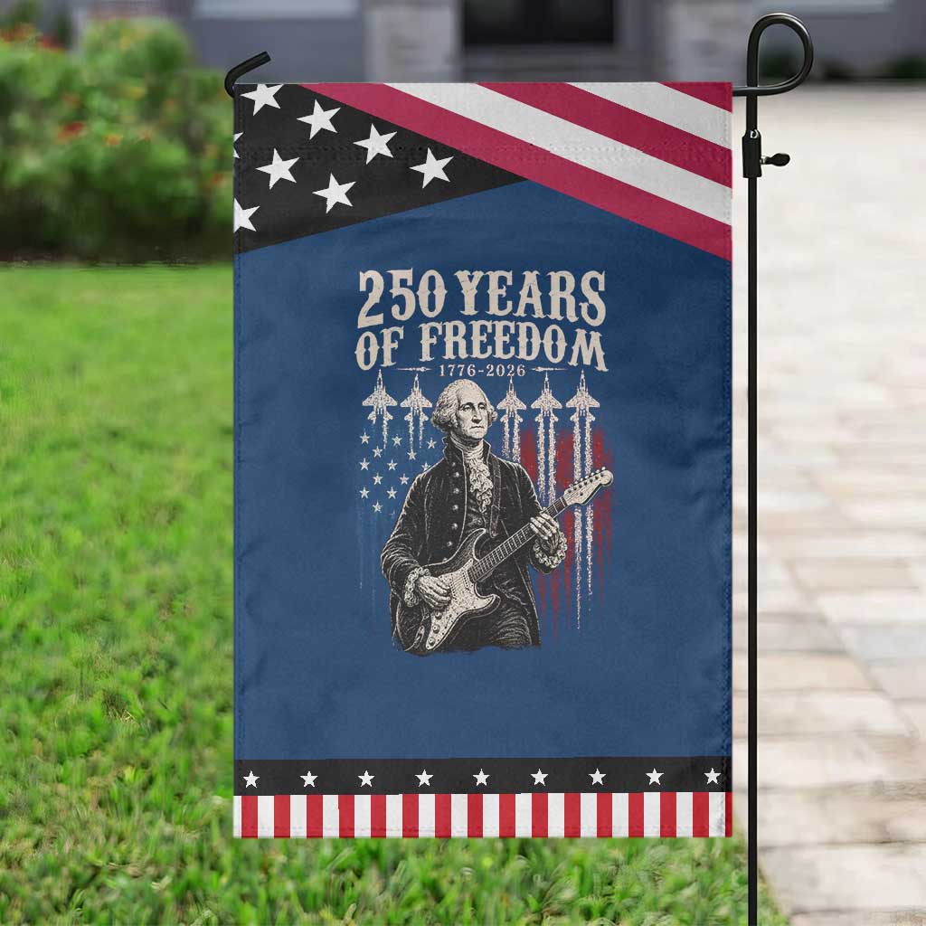 George Washington Playing Guitar 250 Years of Freedom Patriotic Garden Flag