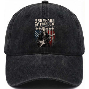 George Washington Playing Guitar 250 Years of Freedom Washed Cotton Baseball Cap