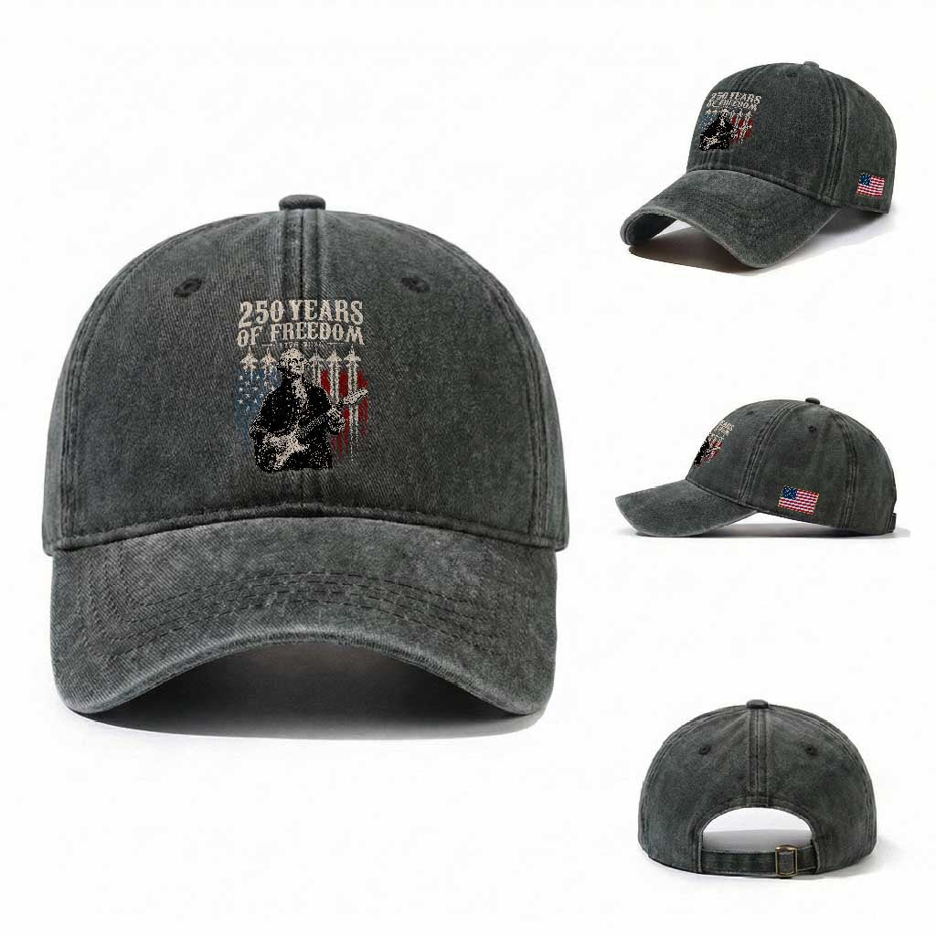 George Washington Playing Guitar 250 Years of Freedom Washed Cotton Baseball Cap