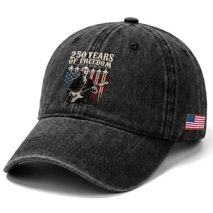 George Washington Playing Guitar 250 Years of Freedom Washed Cotton Baseball Cap