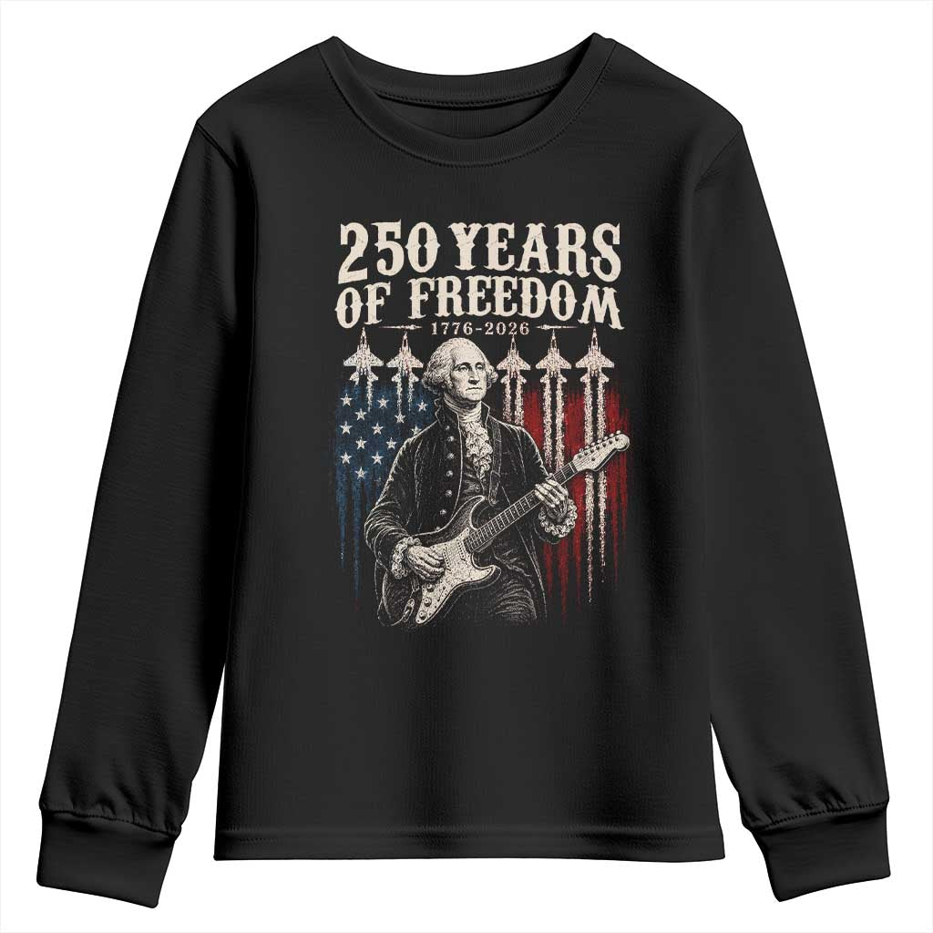 George Washington Playing Guitar 250 Years of Freedom Youth Sweatshirt