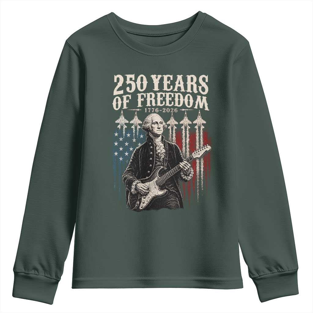 George Washington Playing Guitar 250 Years of Freedom Youth Sweatshirt