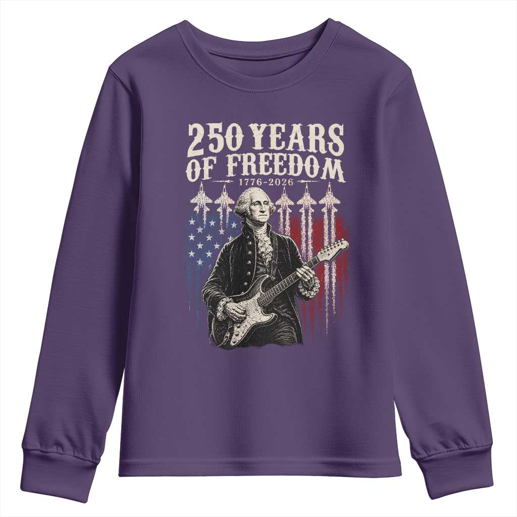 George Washington Playing Guitar 250 Years of Freedom Youth Sweatshirt