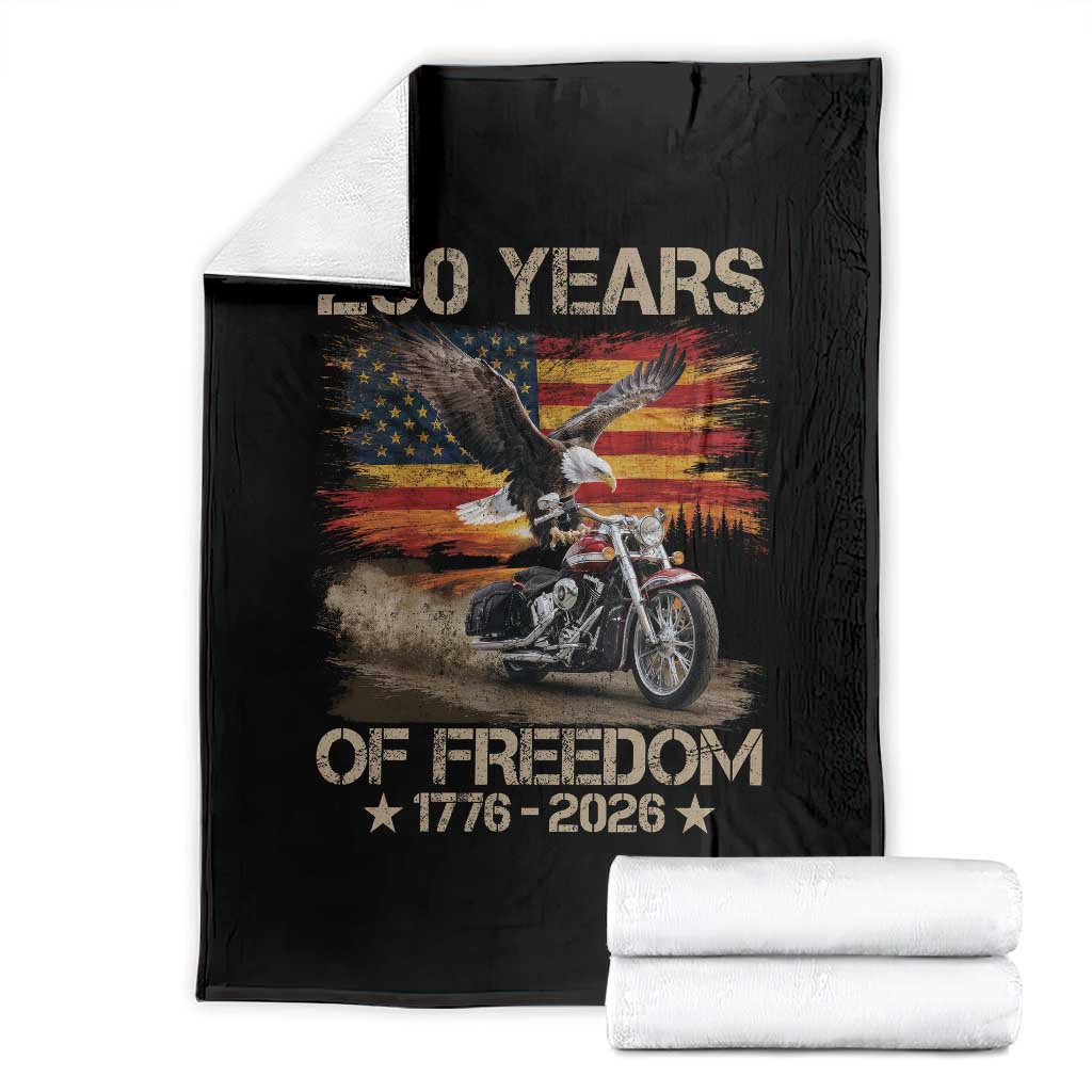 250 Years Of Freedom Patriotic Biker US Flag Motorcycle Lover Throw Blanket TS11 Black Print Your Wear
