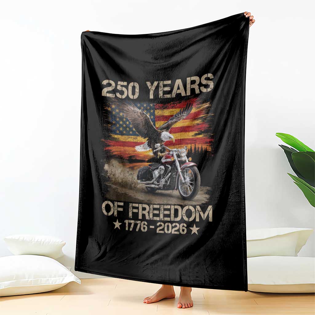 250 Years Of Freedom Patriotic Biker US Flag Motorcycle Lover Throw Blanket TS11 Print Your Wear