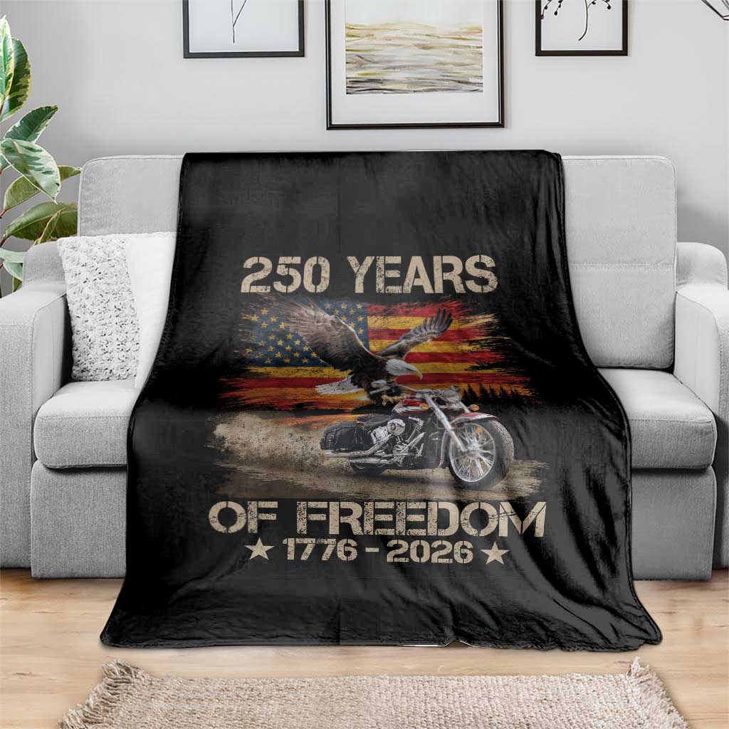 250 Years Of Freedom Patriotic Biker US Flag Motorcycle Lover Throw Blanket TS11 Print Your Wear
