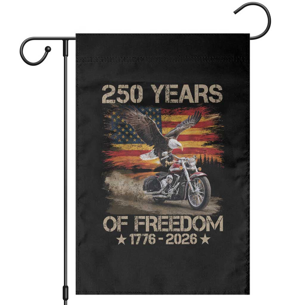 250 Years Of Freedom Patriotic Biker US Flag Motorcycle Lover Garden Flag TS11 Black Print Your Wear