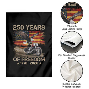 250 Years Of Freedom Patriotic Biker US Flag Motorcycle Lover Garden Flag