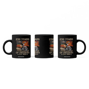 250 Years Of Freedom Patriotic Biker US Flag Motorcycle Lover Coffee Mug