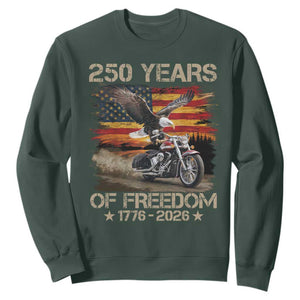 250 Years Of Freedom Patriotic Biker US Flag Motorcycle Lover Sweatshirt