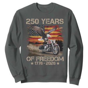 250 Years Of Freedom Patriotic Biker US Flag Motorcycle Lover Sweatshirt