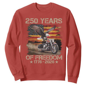 250 Years Of Freedom Patriotic Biker US Flag Motorcycle Lover Sweatshirt