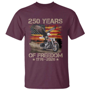 250 Years Of Freedom Patriotic Biker US Flag Motorcycle Lover T Shirt