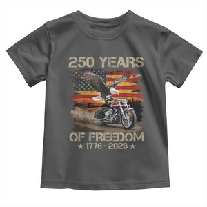 250 Years Of Freedom Patriotic Biker US Flag Motorcycle Lover Toddler T Shirt