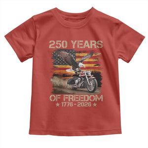 250 Years Of Freedom Patriotic Biker US Flag Motorcycle Lover Toddler T Shirt
