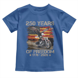 250 Years Of Freedom Patriotic Biker US Flag Motorcycle Lover Toddler T Shirt