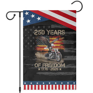 250 Years Of Freedom Patriotic Biker US Flag Motorcycle Lover Patriotic Garden Flag
