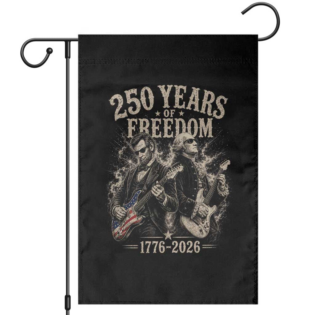 George Washington Lincoln Playing Guitar USA 250th Anniversary Garden Flag 250 Years Of Freedom 1776 2026 TS11 Black Print Your Wear