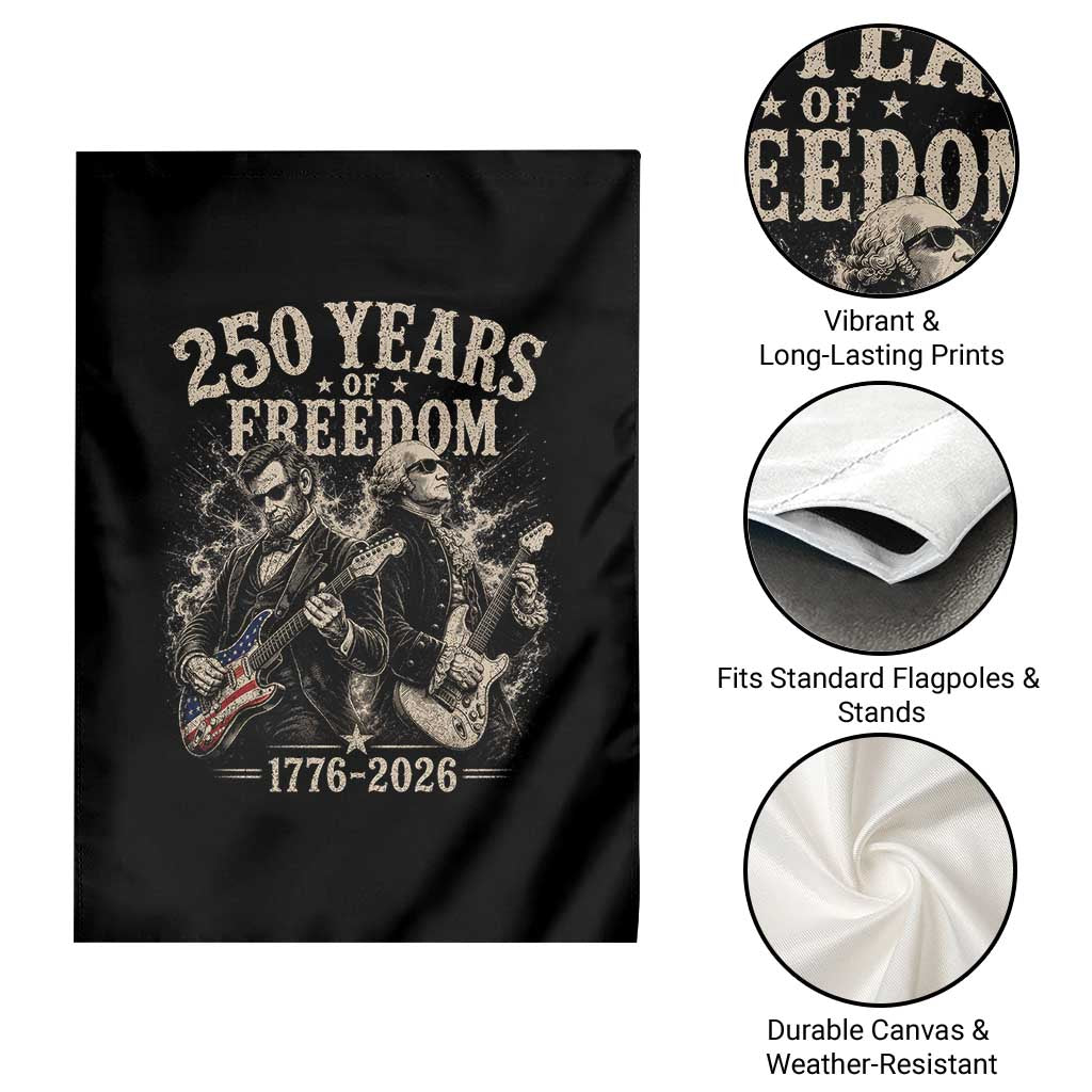 George Washington Lincoln Playing Guitar USA 250th Anniversary Garden Flag 250 Years Of Freedom 1776 2026 TS11 Print Your Wear