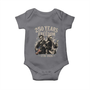 George Washington Lincoln Playing Guitar USA 250th Anniversary Baby Onesie 250 Years Of Freedom 1776 2026 TS11 Charcoal Print Your Wear