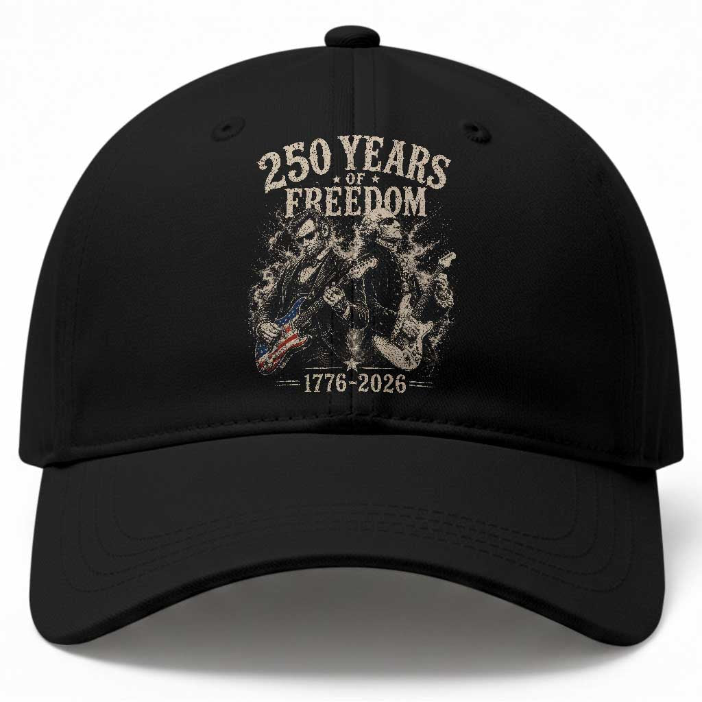 George Washington Lincoln Playing Guitar USA 250th Anniversary Baseball Cap 250 Years Of Freedom 1776 2026 TS11 Print Your Wear