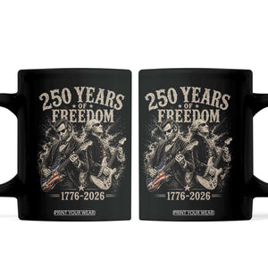 George Washington Lincoln Playing Guitar USA 250th Anniversary Coffee Mug 250 Years Of Freedom 1776 2026 TS11 Black Print Your Wear