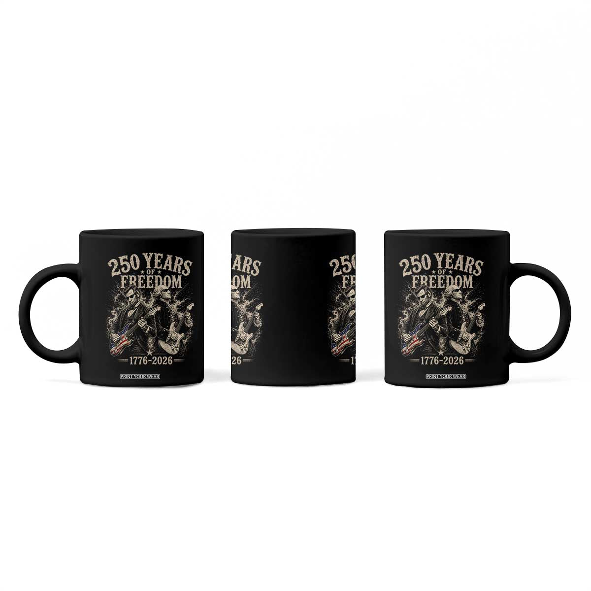 George Washington Lincoln Playing Guitar USA 250th Anniversary Coffee Mug 250 Years Of Freedom 1776 2026 TS11 Print Your Wear