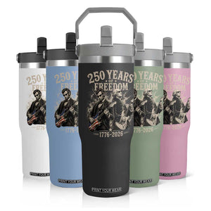George Washington Lincoln Playing Guitar USA 250th Anniversary Flip Straw Tumbler 250 Years Of Freedom 1776 2026 TS11 Print Your Wear