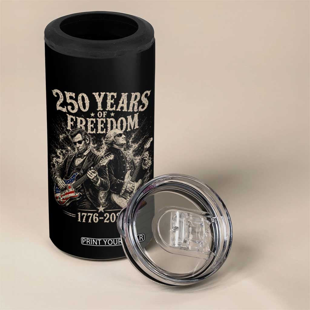 George Washington Lincoln Playing Guitar USA 250th Anniversary 4 in 1 Can Cooler Tumbler 250 Years Of Freedom 1776 2026 TS11 Print Your Wear
