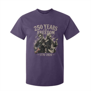 George Washington Lincoln Playing Guitar USA 250th Anniversary T Shirt For Kid 250 Years Of Freedom 1776 2026 TS11 Purple Print Your Wear