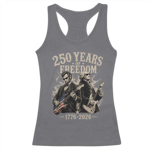 George Washington Lincoln Playing Guitar USA 250th Anniversary Racerback Tank Top 250 Years Of Freedom 1776 2026 TS11 Charcoal Print Your Wear