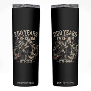 George Washington Lincoln Playing Guitar USA 250th Anniversary Skinny Tumbler 250 Years Of Freedom 1776 2026 TS11 Black Print Your Wear