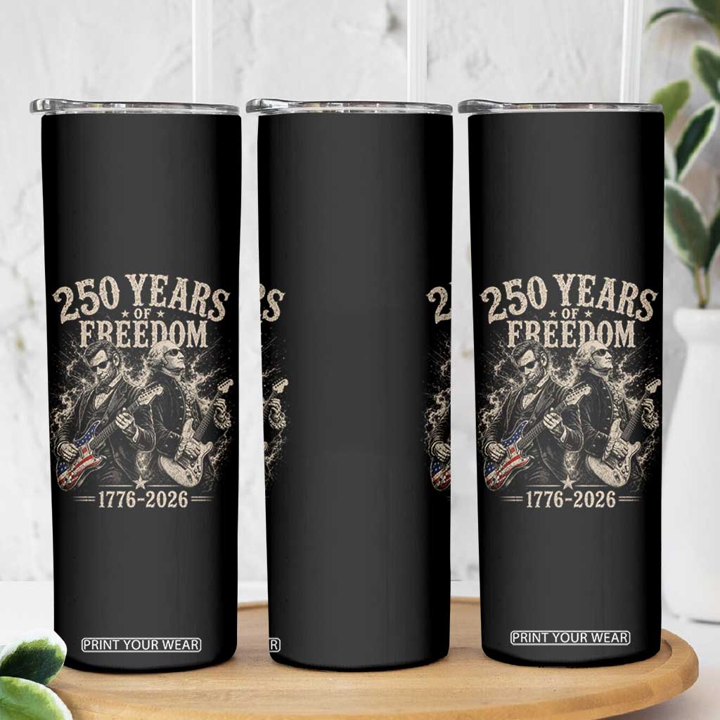 George Washington Lincoln Playing Guitar USA 250th Anniversary Skinny Tumbler 250 Years Of Freedom 1776 2026 TS11 Print Your Wear