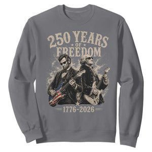 George Washington Lincoln Playing Guitar USA 250th Anniversary Sweatshirt 250 Years Of Freedom 1776 2026 TS11 Charcoal Print Your Wear
