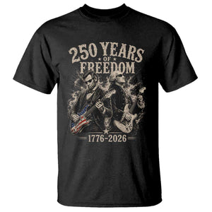 George Washington Lincoln Playing Guitar USA 250th Anniversary T Shirt 250 Years Of Freedom 1776 2026 TS11 Black Print Your Wear