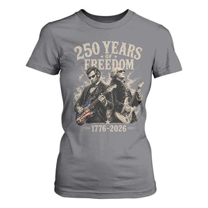 George Washington Lincoln Playing Guitar USA 250th Anniversary T Shirt For Women 250 Years Of Freedom 1776 2026 TS11 Charcoal Print Your Wear