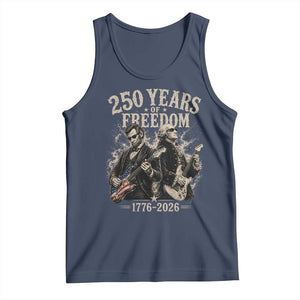 George Washington Lincoln Playing Guitar USA 250th Anniversary Tank Top 250 Years Of Freedom 1776 2026 TS11 Navy Print Your Wear