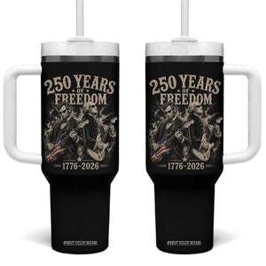 George Washington Lincoln Playing Guitar USA 250th Anniversary Tumbler With Handle 250 Years Of Freedom 1776 2026 TS11 One Size: 40 oz Black Print Your Wear