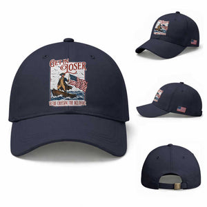 Get In Loser We're Crossing The Delaware Baseball Cap Funny George Washington US 250th 4th Of July TS11 Baseball Cap Universal Fit Navy Print Your Wear