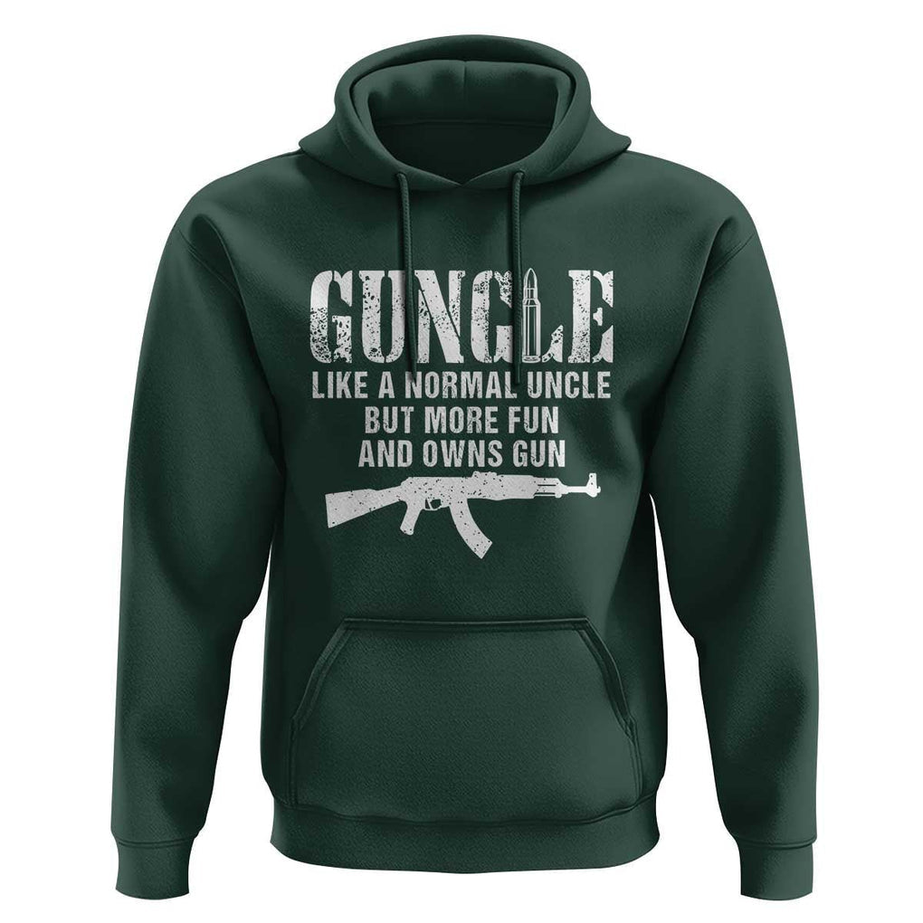 Funny Uncle Hoodie Guncle Like A Normal Uncle But More Fun TS11 Dark Forest Green Print Your Wear