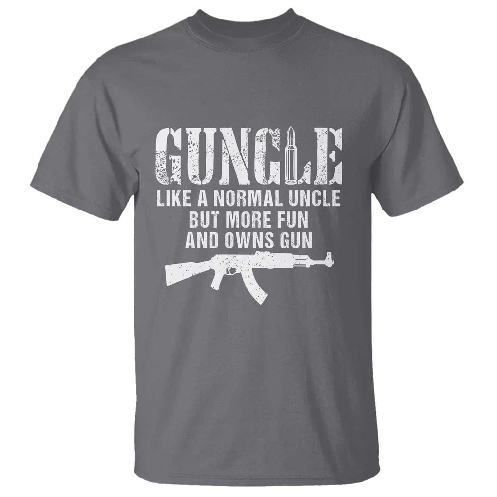 Funny Uncle T Shirt Guncle Like A Normal Uncle But More Fun TS11 Charcoal Print Your Wear