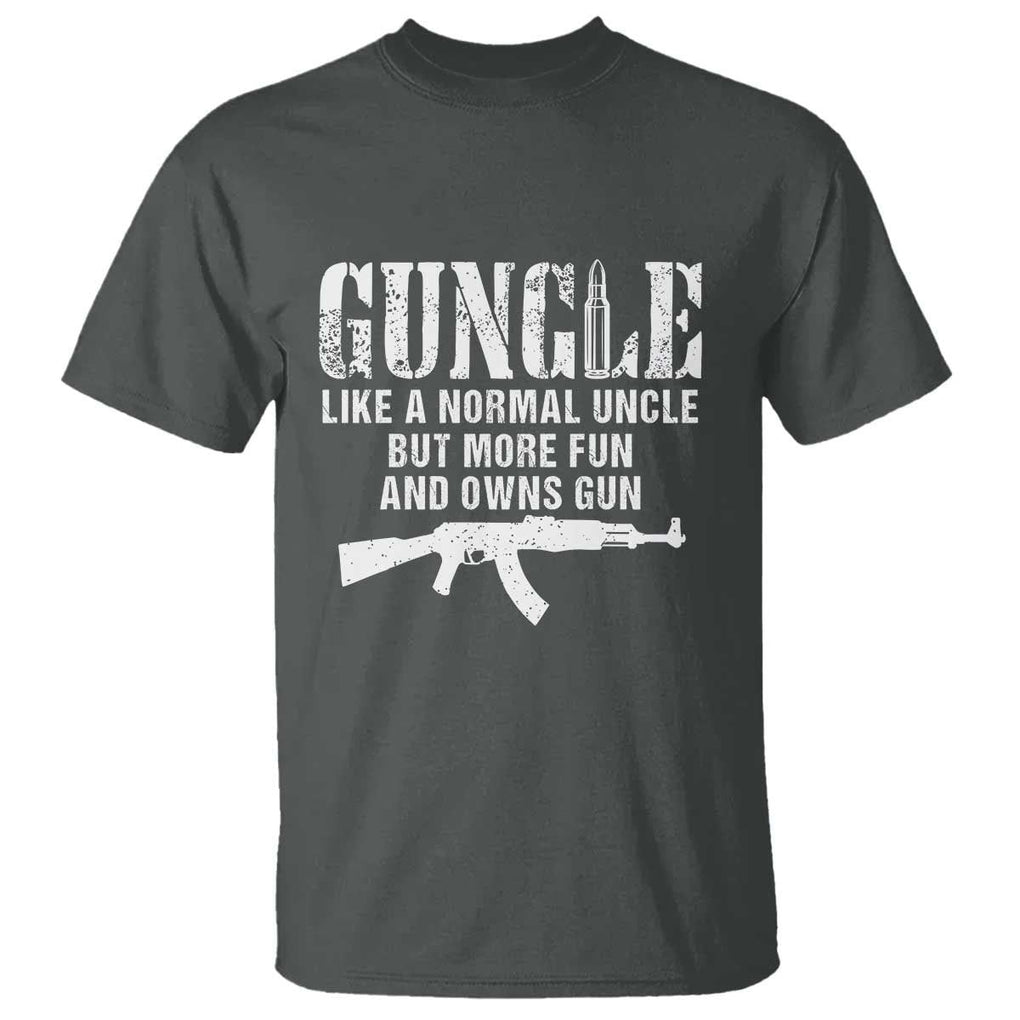 Funny Uncle T Shirt Guncle Like A Normal Uncle But More Fun TS11 Dark Heather Print Your Wear